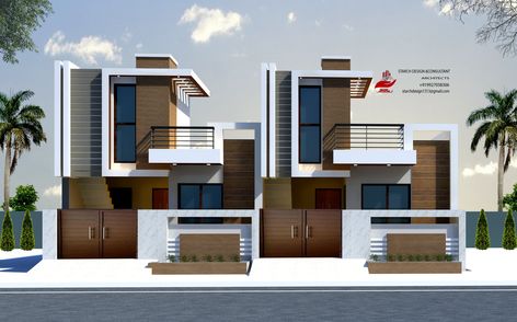 Small Row House, Small Row House Design, Row House Design, Building Front Designs, Small House Elevation, Small House Front Design, House Balcony Design, Duplex Design, Small House Design Exterior