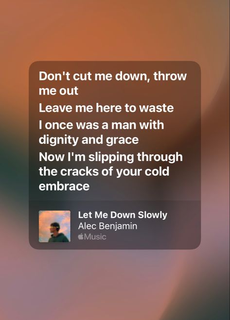 Let Me Down Slowly Lyrics, Let Me Down Slowly, Alec Benjamin, Aesthetic Lyrics, Let Me Down, Apple Music, Let Me, Let It Be, Music