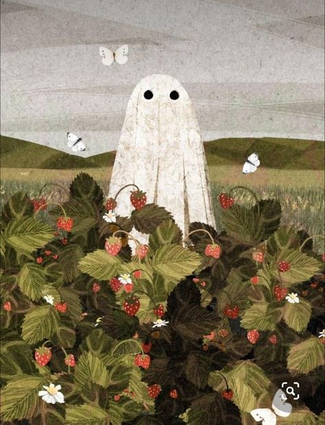 Katherine Blower, Strawberry Fields, A Ghost, Butterflies, Ghost, High Quality, For Sale, Flowers, Art