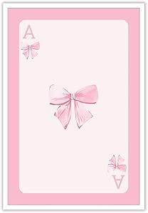 Pink Poker Cards Aesthetic, Bedroom College Apartment, College Apartment Wall Decor, Pink Playing Cards, Casino Theme Party, Preppy Posters, Poker Art, Bow Watercolor, Emoji Stickers Iphone