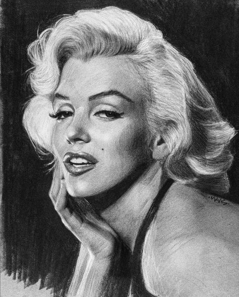 Charcoal Drawing Tutorial, Marilyn Monroe Drawing, Celebrity Portraits Drawing, Marilyn Monroe Art, Arte Van Gogh, Charcoal Art, Celebrity Drawings, Portrait Sketches, Realistic Art