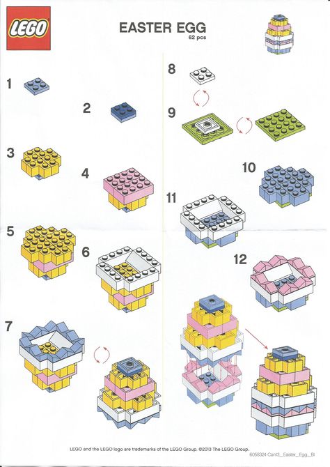 How to build you very own Lego Easter egg. Instructions, no kit or Lego set required though you will have to have a stock of Lego pieces. #lego #eastereggs #diy Lego Easter Eggs, Friends Building, Lego Easter, Lego Challenge, Lego Building Instructions, Lego Club, Lego Activities, Lego Craft, Lego Creative