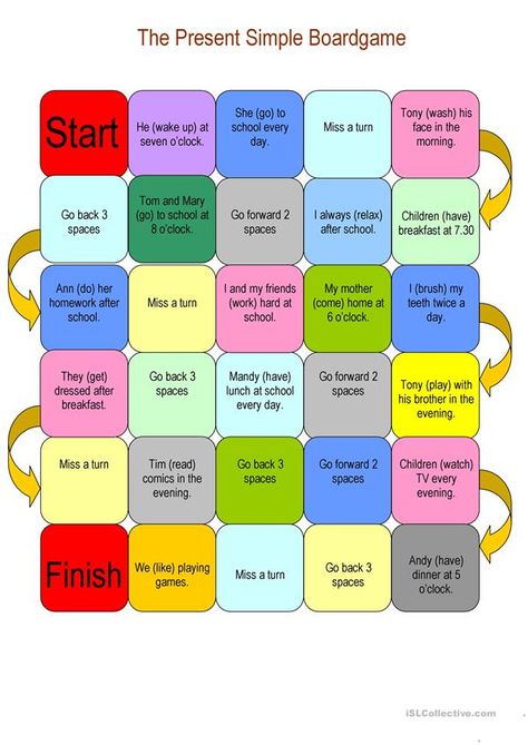 Easy English Speaking, English Grammar Games, English Games For Kids, Present Simple Tense, Speaking Activities English, Spanish Learning Activities, Grammar Games, Esl Games, Simple Present