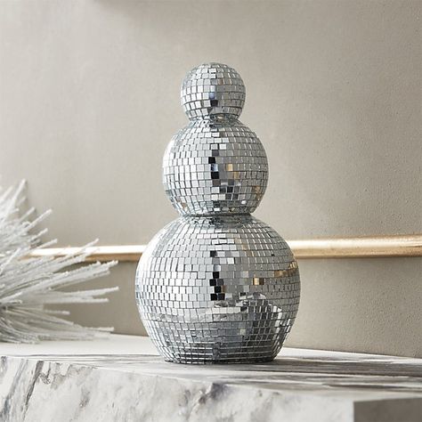 Disco Ball Snowman, Gold Tree Skirt, Silver Tree Topper, Snowman Diy, Holiday Mantle, Modern Christmas Ornaments, Modern Holiday Decor, Boho Space, Unique Holiday Decor