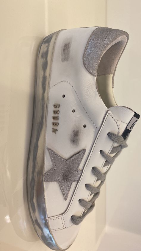 #silver #thatgirl #richgirl #goldengoose #superrichkids #silvergirl Silver Golden Goose, Golden Goose Silver, Horse Fashion, 3 Shoes, Aesthetic Shoes, Dream Shoes, Golden Goose, Dream Wardrobe, Nice Shoes