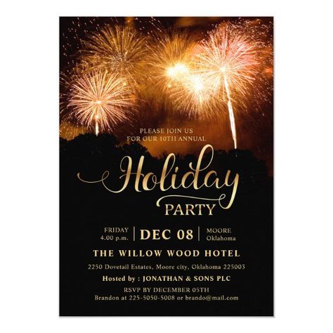 Year end Elegant Fireworks Corporate Holiday Party Invitation Year End Party Invitation, Party Invitation Ideas, Year End Party, Corporate Christmas Parties, End Of Year Party, Corporate Holiday Party, Holiday Party Invitation, Year End, Simple Invitation