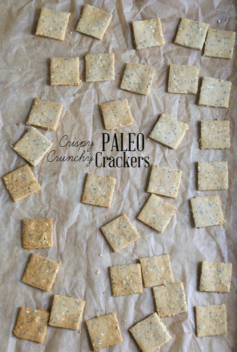 Crunchy Paleo Crackers Crackers Gluten Free, Paleo Crackers, Paleo Bread, Tapioca Flour, Paleo Snacks, Free Snacks, Primal Paleo, Flour Recipes, Gluten Free Bread