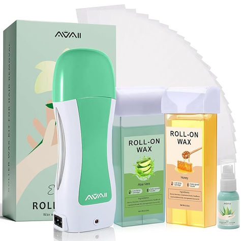 Wax Roller Kit for Sensitive Skin Hair Removal，Honey and Aloe Vera Brazilian Wax Roller for Bikini,Portable Home Waxing Kit，Depilatory Wax Heater with 100 pcs Wax Strips Home Waxing, Home Waxing Kit, Wax Roller, Wax Heater, Wax Kit, Wax Heaters, Portable Home, Wax Strips, Brazilian Waxing