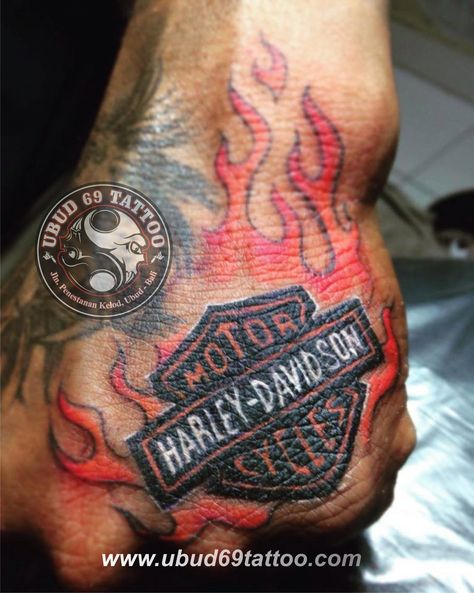 Harley Davidson Hand Tattoos, Harley Davidson Tattoo, American Flag Sleeve Tattoo, Harley Tattoos, Harley Davidson Tattoos, Harley Davidson Baggers, Harley Davidson Parts, Harley Davidson Clothing, Ubud Bali