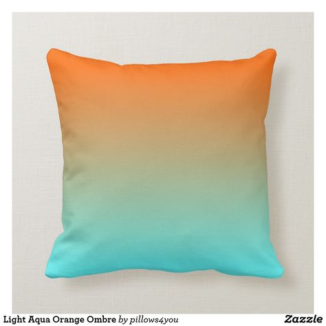 Aqua Bedrooms, Ombre Pillow, Ombre Wall, Ombre Wallpapers, Ombre Fabric, Orange Home Decor, Canvas Background, Personalized Throw Pillow, Mood Colors