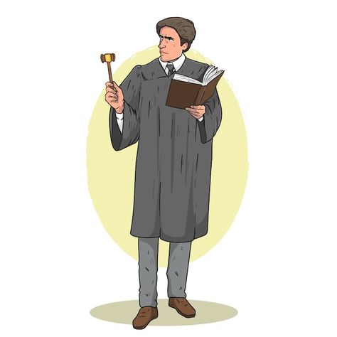 Hand drawn judge cartoon illustration | Free Vector #Freepik #freevector #profession #cartoon-character #human-cartoon #cartoon-illustration Judge Illustration, Judge Cartoon, Cartoon Cartoon, Vector Hand, Cartoon Illustration, Cartoon Character, Graphic Resources, Hand Drawn, Vector Free