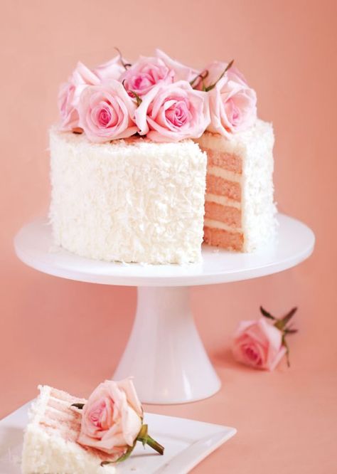 Pink Rose Wedding Cake, Rose Cakes, 90 Birthday, Wedding Cake Trends, Flower Cake Decorations, Single Tier Cake, Cookie Monster Birthday, Top Wedding Trends, Fresh Flower Cake