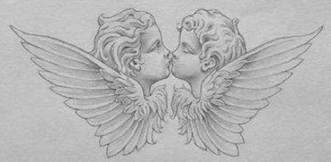 Angel Line Art Tattoo, Three Angels Tattoo, Two Angels Tattoo, Cherub Art, Cherub Tattoo, Cute Hand Tattoos, Chicano Art Tattoos, Dope Tattoos For Women, Line Art Tattoos