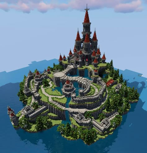 Hyrule Castle Minecraft, Hyrule Castle Breath Of The Wild, Legend Of Zelda Minecraft Builds, Castle Base Minecraft, Castles In Minecraft, Zelda Minecraft Builds, Minecraft Megabase Ideas, Castle Ideas Minecraft, Minecraft Building Ideas Castles