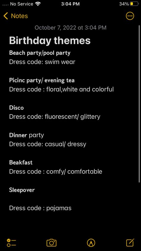 Birthday Theme Dress Code, Birthday Dinner Dress Code, Dress Code Theme Ideas, Fun Things To Do For Sweet 16, Dresscode Ideas For Birthday Party, Sweet 16 Ideas Party, 17th Party Ideas, Birthday Dress Code Ideas, Sweet 17 Birthday Ideas Theme