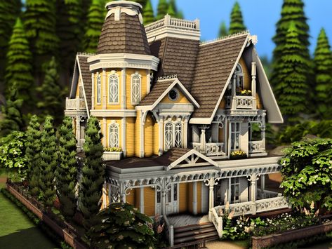 plumbobkingdom's Victorian House for Jewelry Production Queen Anne Sims 4, Victorian Floor Plans Small, Sims Victorian House Layout, Sims4 Victorian House, Ts4 Victorian House, Sims Legacy House, The Sims 4 Victorian House, Sims 4 Victorian House Cc, Sims 4 Wizard House