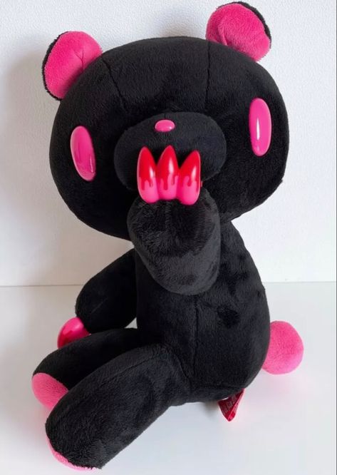 Scene Plushies, Black Stuffed Animal, Creepy Stuffed Animals, Bear Outfits, Scene Kids, Scene Emo, Kawaii Plushies, Cute Plush, All Things Cute