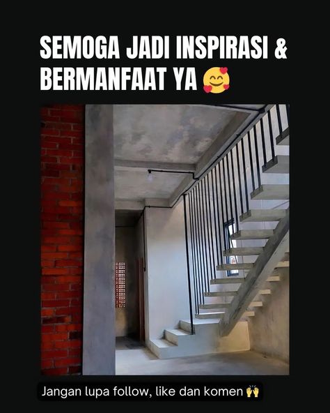 MasyaAllah Tabarakallah 🖤 Ternyata banyak banget yg tertarik sama tangga rumah kami ✨️ Tangga ini idenya pak suami yg terinspirasi dari salah satu kafe, awalnya pengen tangga melayang tp karena pengerjaannya lebih ribet & budget lebih mahal akhirnya setelah konsultasi dgn ahlinya, jadilah tangga ikonik ini 😍 Desainnya sangat sederhana, menyesuaikan luas ruangan, dan yg paling penting bisa untuk lalu lalang dgn aman dan nyaman 🙌 #griyahanusa #tanggaminimalis #tanggarumah #tanggarumah #rumahta...