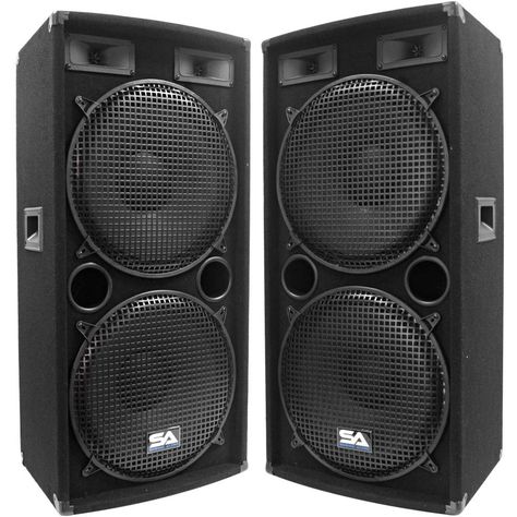 Amazon.com: Seismic Audio - Pair of Dual 15" PA DJ SPEAKERS 1000 Watts PRO AUDIO - Band, Bar, Wedding, Church: Musical Instruments Concert Speakers, Dj Lifestyle, Pro Audio Speakers, Dj Speakers, Black Speaker, Dj Pro, Sound System Speakers, Sound Speaker, Pa Speakers