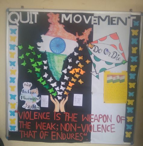 Quit india movement board ideas Quit India Movement Posters, Do Or Die, Board Ideas, India, Book Cover, Drawings, Quick Saves