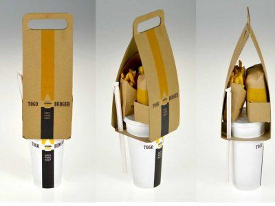 A Design Student Figured Out A Better Way To Package Fast Food I Business Insider Food Delivery Packaging, Burger Packaging, Design Cibo, Takeaway Packaging, Smart Packaging, Food Box Packaging, Food Infographic, Coffee Shop Design, Food Packaging Design