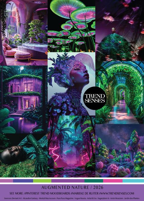 AUGMENTED NATURE // 2026 – Trendsenses - #trend - #trending - #moodboard #2026 #forecasting - #mariekederuiter - 2025 - Sources: Deviant Art – Alcaudon Fantasy – Mental Macrocosm – Puss Puss Magazine – Vogue Russia – Antarik Fox – Sugarplum Ai – Amin Moazzen – Jardin des Plantes Color Trend 2025/2026 Fashion, Colour Trends 2025/2026, Trend Senses, Vogue 2024, Trend 2025, Fashion Trending Moodboard, 2025 Trends, Trends 2025, Moodboard Inspiration