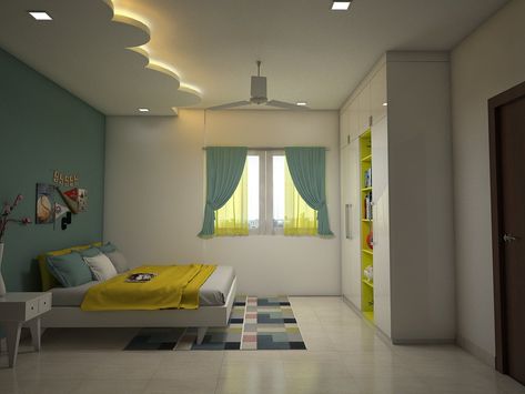 sketch up 3d render Kids Room Fall Ceilings, Kids False Ceiling Design, Kids Room Pop Ceiling Design, Kids Room False Ceiling Design, Kids Bedroom False Ceiling, Design For Room, Kids Ceiling, Wooden Ceiling Design, Fall Ceiling