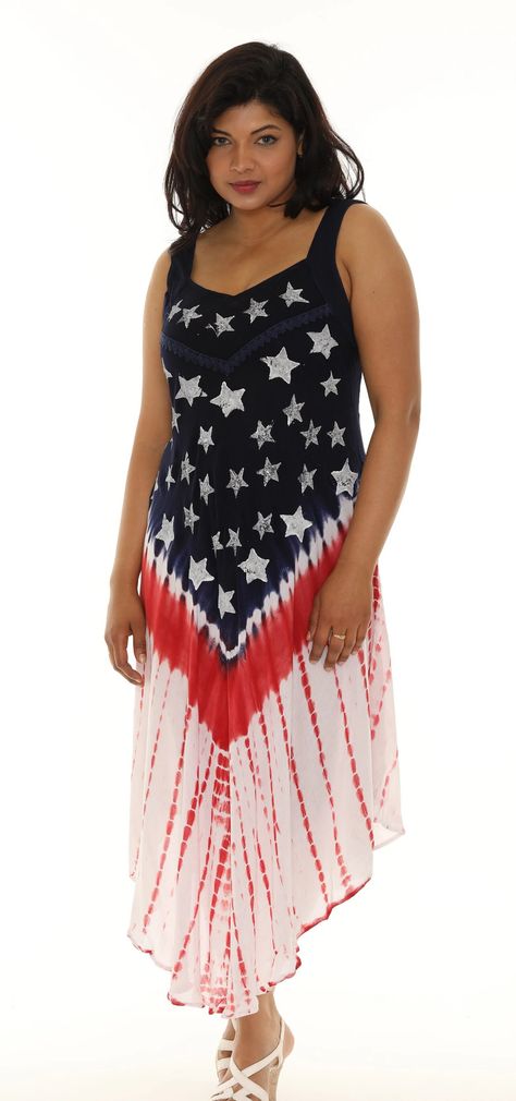 Womens Americana Patriotic Flag Tie-dye Sleeveless Summer Dress-plus Size, Festival Casual Wear, Red White & Blue Stars and Stripes Dress - Etsy Tie Dye Sundress, Flag Dress, Stripes Dress, Patriotic Fashion, Summer Sundress, Patriotic Flag, Wear Red, Blue Stars, Sleeveless Dress Summer