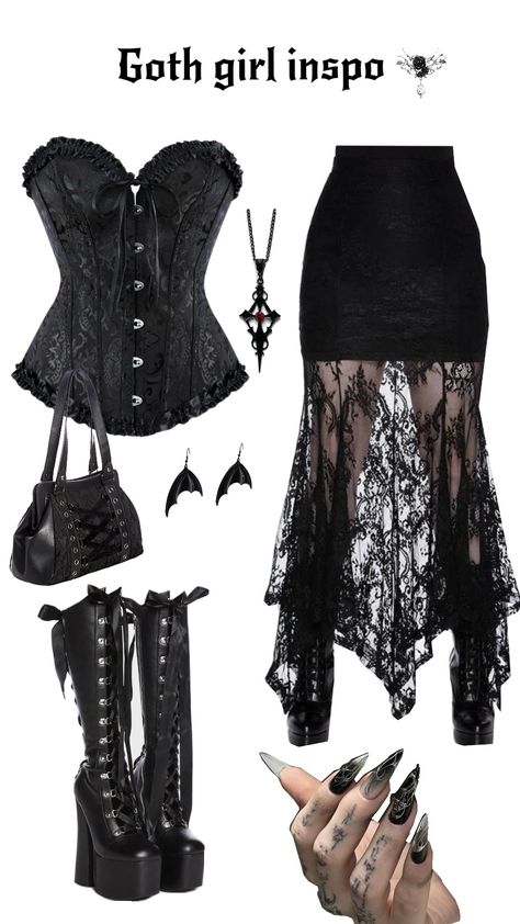 This halloween you should try this 😉 #halloween #halloweenaesthetic #fallaesthetic #fall #fashion #gothic #goth #style #aesthetic Black Corset Outfit Goth, Goth Style Aesthetic, Corset Outfit Goth, Corset Halloween Costumes, Black Corset Outfit, Cute Edgy Outfits, Fiesta Halloween, Goth Outfit Ideas, Jasper Hale