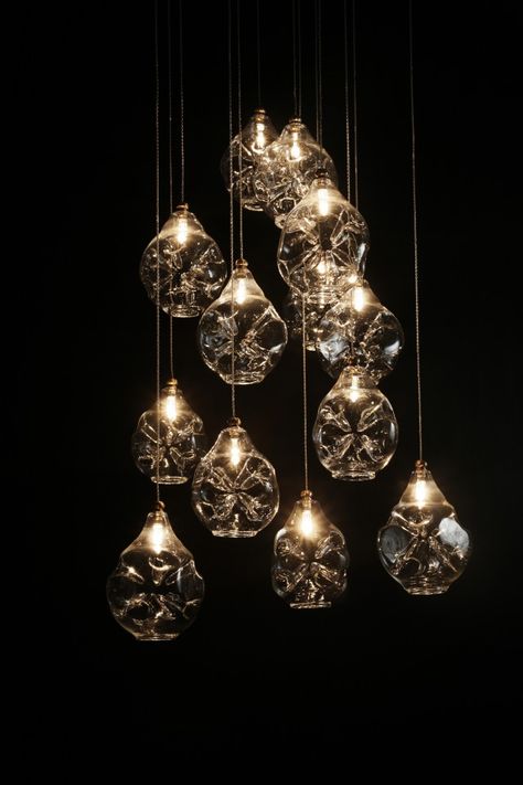 CLOUD - Set a cluster of Cloud pendants drifting across your foyer to create an ethereal tone. Art Glass Lighting, Glass Globe Pendant Light, Contemporary Staircase, Blown Glass Chandelier, Dining Chandelier, Multi Pendant, Staircase Chandelier, Globe Pendant Light, Globe Pendant