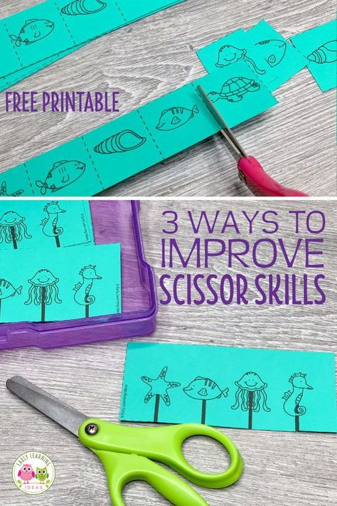 Kindergarten Scissor Practice Free, Fine Motor Kits Occupational Therapy, Snipping Activity Preschool, Scissor Exercises Preschool, Free Fine Motor Printables, Occupational Therapy Classroom, Therapy Classroom, Scissor Skills Preschool, Preschool Fine Motor Skills