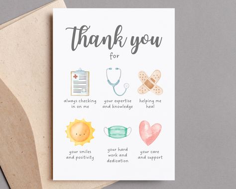 Thank You Card For Doctors And Nurses, Greeting Card For Doctor, Thank You Card For Nurses, Thank You Doctor, Thank You Card For Doctor, Printable Thank You Cards, Appreciation Cards, Nurse Doctor, Healthcare Workers