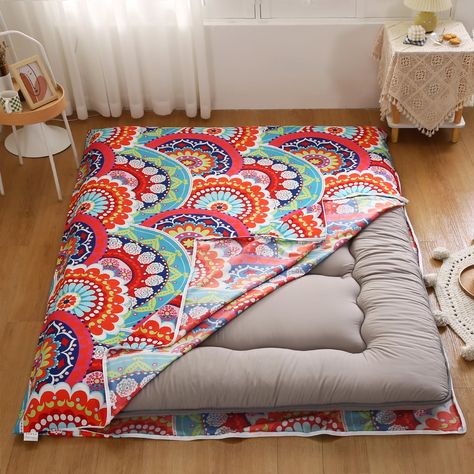 PRICES MAY VARY. ★3 Sizes Available: Twin size: 39.3 "x78.7"; Full size: 53.1 "x78.7"; Queen Size: 59"*78.7". Suitable for a variety of sizes of futon cushion, convenient for your choice and use. ★Easy to Change and Wash - The mattress cover adds an "L"-shaped zipper design, which can be easily disassembled and changed for washing while being beautiful, which not only protects your mattress, but also increases the service life of your mattress, mattress protector which is a great item for housew Futon Mattress Cover, Futon Cushion, Floor Futon, Japanese Futon Mattress, Futon Cushions, Futon Slipcover, Japanese Futon, Mattress On Floor, Tatami Mat