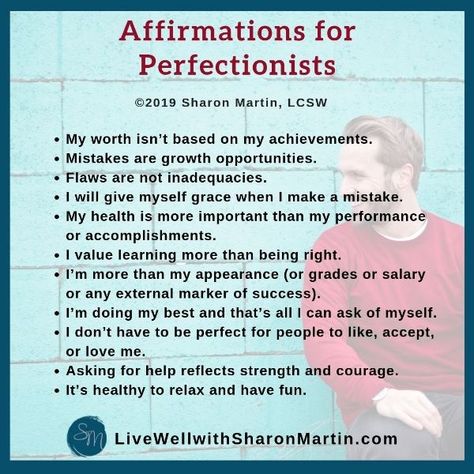 34 Affirmations for Perfectionism - Live Well with Sharon Martin #perfectionism Affirmations For Procrastinators, Perfectionist Affirmations, Self Compassion Affirmations, Perfectionism Affirmations, Sharon Martin, Perfectionism Overcoming, Psychology Quotes, Positive Self Talk, Perfectionism