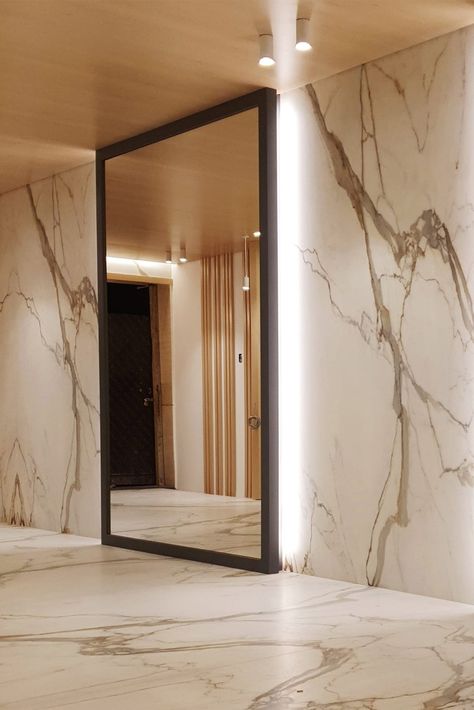 Ech Ceramica Project with Atlas Plan surfaces Lobby Mirror Design, Large Tinted Mirror, Mirrored Column, Full Height Mirror, Backlit Full Length Mirror, Big Fancy Mirror, Commercial Buildings, Commercial Building, Commercial Space