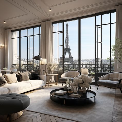 Blair Waldorf Apartment Aesthetic, Penthouse In Nyc, Penthouse In Paris, Paris Penthouse Luxury, Luxury Penthouse Aesthetic, Parisian Penthouse, Paris Mansion, Paris Luxury Apartment, Old Money Interior Design