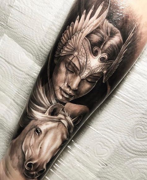 Female Flash Tattoo, Freya Tattoo, Tattoo Bein Frau, Norse Mythology Tattoo, Gladiator Tattoo, Valkyrie Tattoo, Viking Tattoo Sleeve, Zeus Tattoo, Girl Face Tattoo