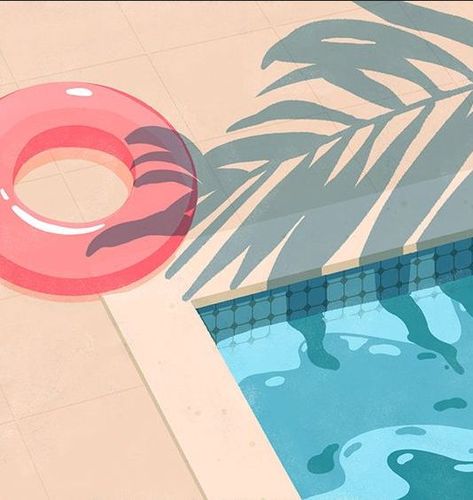 Frida Art, Pool Art, Life Ring, Summer Illustration, In The Pool, 판타지 아트, Decor Shop, Illustration Vector, Canvas Art Painting