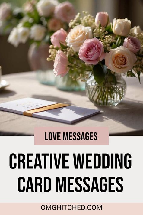 Looking for the right words to say in a wedding card? Whether you want to say congratulations, add a funny joke, or share a sweet message, we've got tons of ideas. Crafting the perfect note can feel tricky, but remember that it comes from the heart! Check out these fun wedding card message ideas and never worry about what to write again. Your friends will appreciate your thoughtful note and may even keep it as a cherished memory. Save this for later and follow for more wedding tips! Creative Wedding Card, Card Message Ideas, Message Ideas, Funny Graduation Cards, Printable Note Cards, Wedding Card Messages, Wedding Notes, Wedding Messages, Card Messages