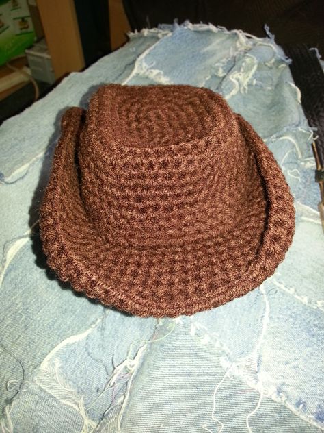 Toddler Cowboy Hat, Crochet Cowboy Hat, Baby Cowboy Hat, Crochet Cowboy Hats, Cowboy Hat Pattern, My Hobbies, Cowboy Baby, Crocheting Patterns, Crochet Disney