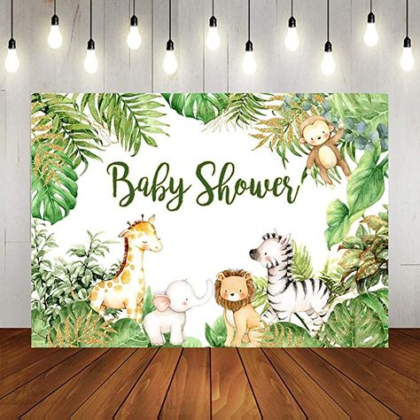 Decoration For Event, Jungle Theme Baby Shower, Baby Party Decorations, Baby Shower Background, Baby Shower Safari Theme, Baby Backdrop, Baby Shower Safari, Baby Shower Photography, Jungle Baby Shower Theme