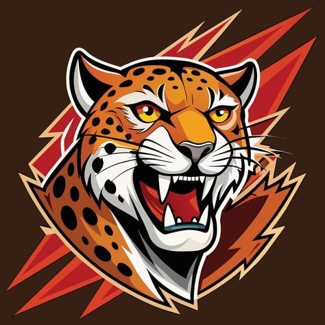 Jaguar Design, Red Jaguar, Jaguar Logo, Jaguars Logo, Orange Backdrop, Eye Illustration, Logo Mascot, Tree Saw, Tiger Head