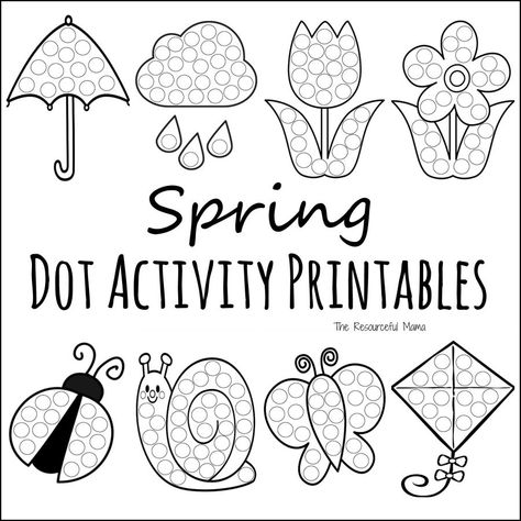 These printable spring do a dot activity worksheets are a fun low prep activity for kids that include everything spring from April showers to May flowers. Spring Worksheets, Spring Worksheet, Activity Printables, Spring Printables, Do A Dot, Spring Preschool, Printables For Kids, Speech Activities, Dot Markers