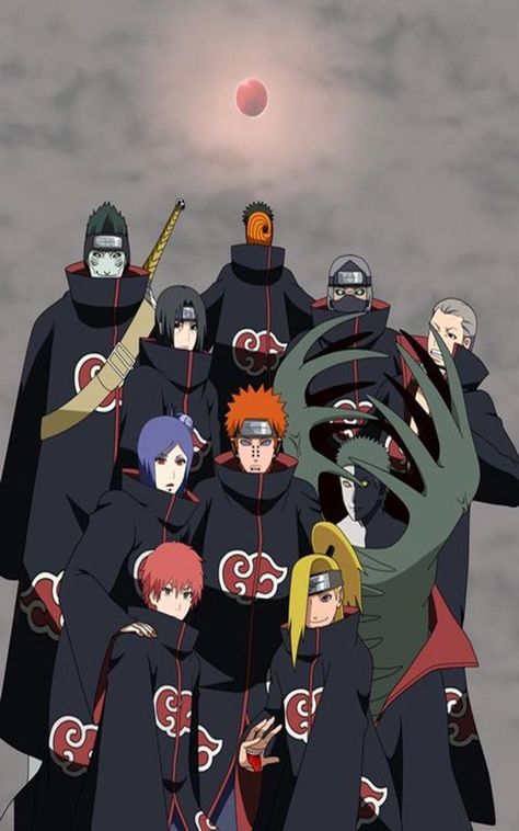 Naruto All Characters, Akatsuki Group, Akatsuki Clan, Akatsuki Wallpaper, Naruto Y Sasuke, Naruto Shippudden, Itachi Uchiha Art, Naruto Vs Sasuke, Naruto Gaara