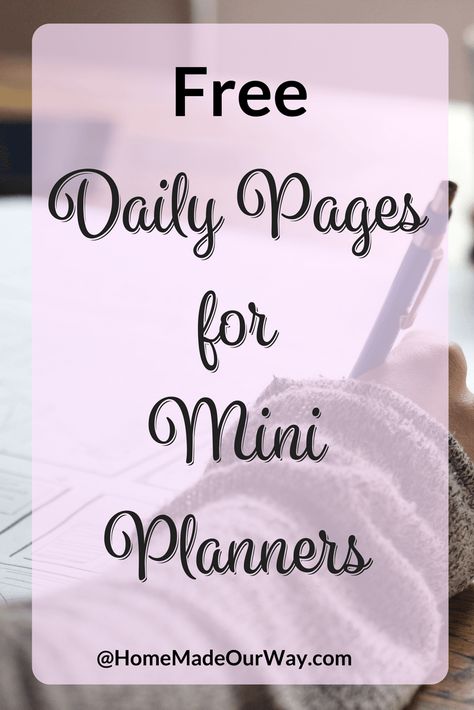 Free Daily Pages for Mini Planners and Binders at: www.homemadeourway.com/planner-templates-mini-binders Mini 3 Ring Binder Journal Ideas, Happy Planner Micro Notes Free Printables, Free Mini Happy Planner Printables, Mini Binder Planner, Mini Three Ring Binders, Free Planner Inserts, Small Binder, Free Daily Planner, Binder Printables