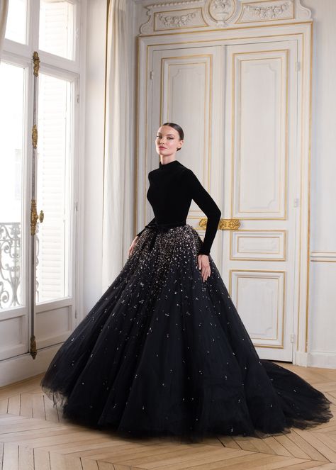 Velvet Ball Gown, Goth Wedding Dresses, Black Wedding Dress Gothic, Paolo Sebastian, Gothic Wedding Dress, Gothic Wedding, Black Wedding Dresses, Couture Gowns, Couture Collection