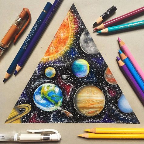 Colored Pencil Drawing Ideas, Galaxy Drawing, Galaxy Painting Acrylic, Artistic Drawings, Galaxy Drawings, Galaxy Artwork, Pencil Drawing Ideas, Prismacolor Art, Colored Pencil Artwork