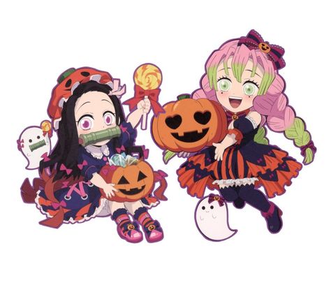 Mitsuri Halloween, Kny Halloween, Kny Pfp, Chibi Kny, Kny Base, Modern Halloween, Kawaii Stuff, Aesthetic Inspiration, Cute Anime Wallpaper