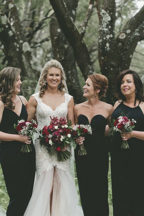 Aussie Wedding, Black Bridesmaids Dresses, Bush Wedding, Black Bridesmaid, Red Garden, Black Bridesmaids, Memorable Wedding, Flowers Photo, Red Bridesmaid Dresses