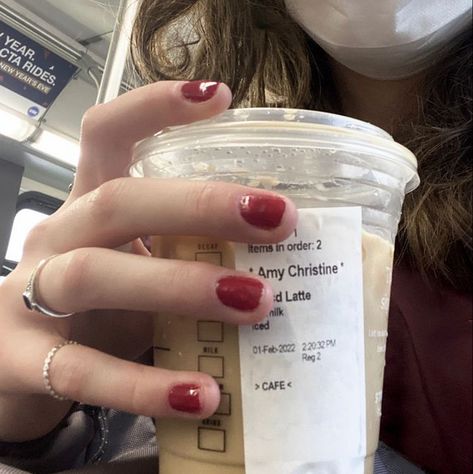 A Cup Of Coffee, Cup Of Coffee, Red Nails, A Woman, Coffee, Nails, Red